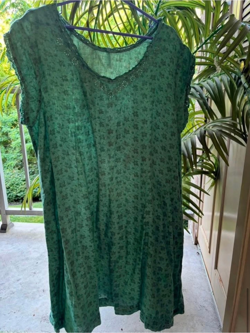 🪺RARE MAGNOLIA PEARL VINTAGE COTTON DRESS🪺Beautiful Light Mint Color & Romantic!